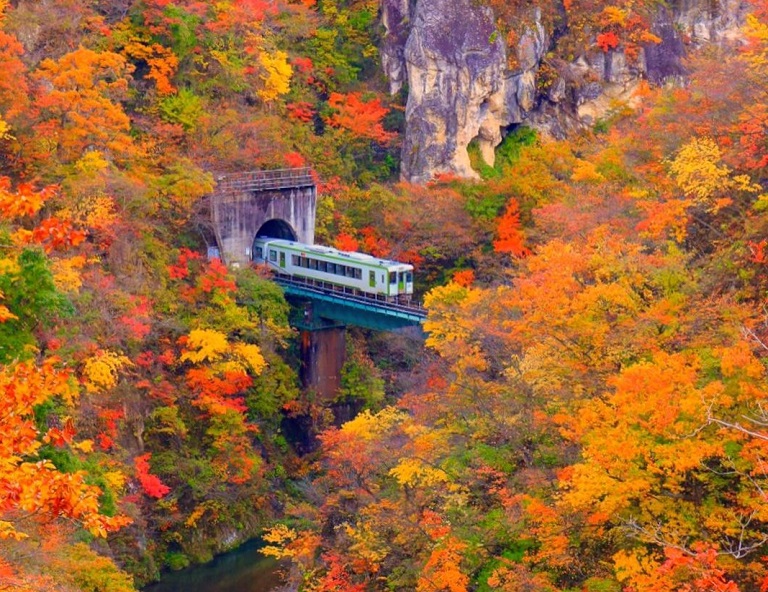 
【東北楓紀行】紅葉藏王纜車．楓紅最上川扁舟．銀山溫泉．百選鳴子峽．採蘋果 5天